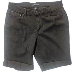 DKNY Jeans Shorts Womens 14 Black‎ Rolled Hem Denim Casual Stretch Summer Jorts